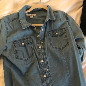 Light jean button up shirt
